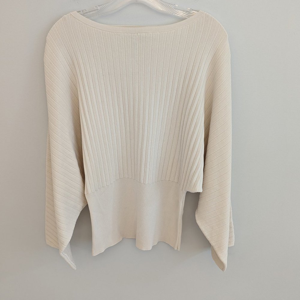 COS Ribbed Kimono Sleeve Sweater in Ivory Cream, Size XS, Excellent Condition